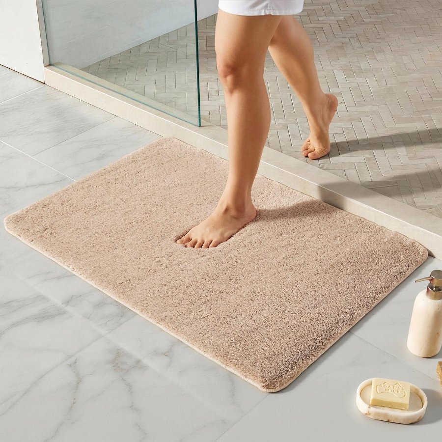 TYUU Beige Bathroom Rugs