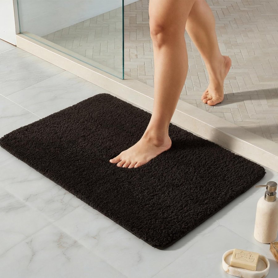 TYUU Black Bathroom Rug