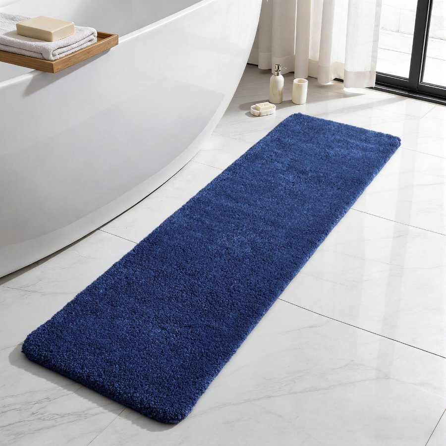 TYUU Navy Blue Bathroom Runner Rugs